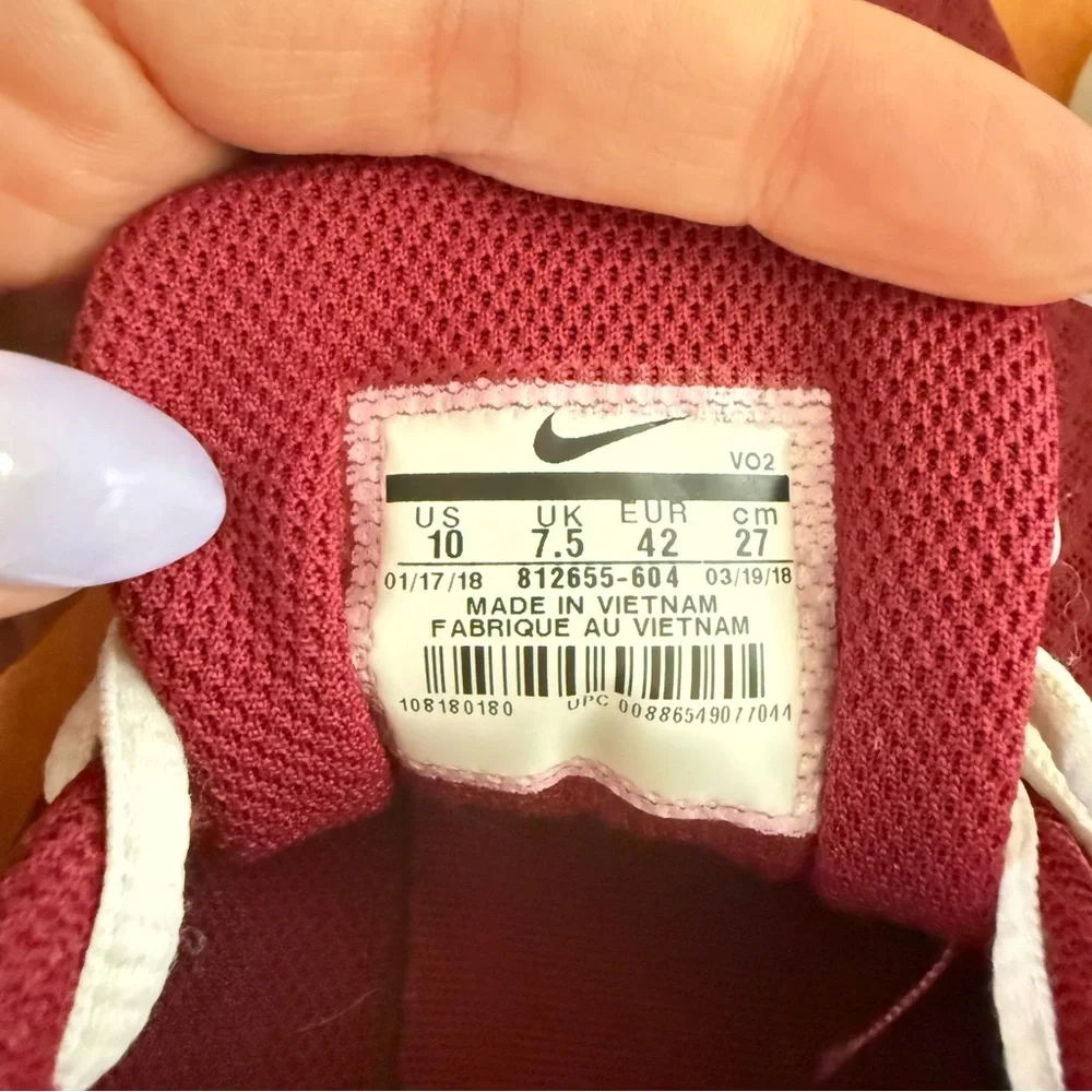 Nike Burgundy and White Athletic Shoes - Picture 5 of 5
